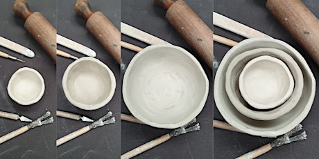 Pottery workshop, 3 little nesting dishes using 3 different techniques tickets