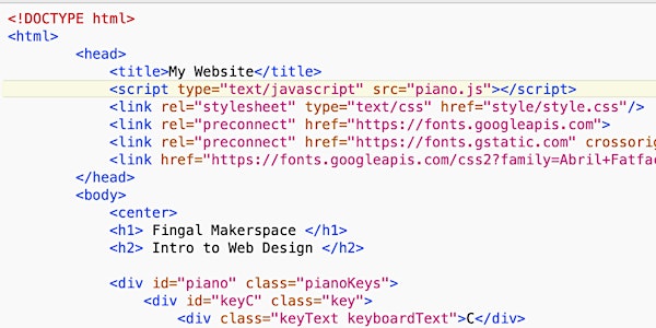 Intro to Web Design (5 sessions) 12 - 16 yr olds
