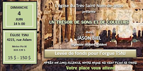 CONCERT D'ORGUE: UN TRÉSOR DE SONS ET DE COULEURS (LEVÉE DE FONDS) primary image
