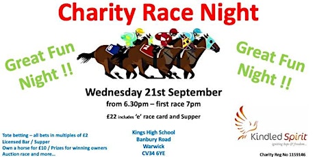 `Kindled Spirit - Charity Race Night tickets