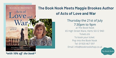 An Evening with Maggie Brookes: Author of Acts of Love and War