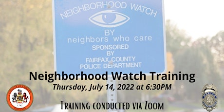FCPD West Springfield District Station Neighborhood Watch Training Program bilhetes