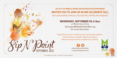 Sip 'N Paint - City of Mobile Parks and Rec