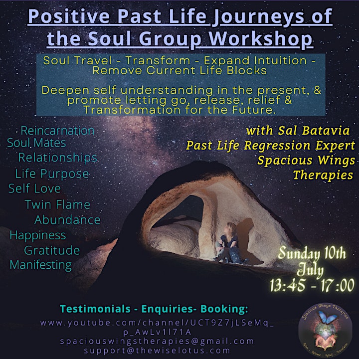 'POSITIVE PAST LIFE JOURNEYS OF THE SOUL' GROUP WORKSHOP EXPERIENCE image