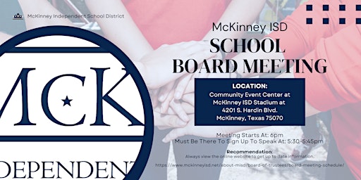 McKinney ISD School Board Meeting