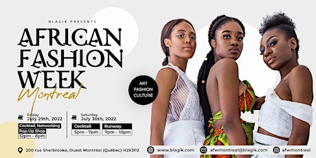 African Fashion week Montreal 2022 billets