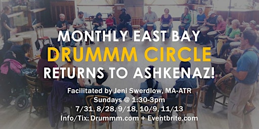 Monthly East Bay Drummm Circle returns to Ashkenaz Berkeley!