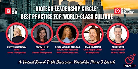 Biotech Leadership Circle: Best Practice for World-Class Culture tickets