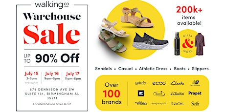 The Walking Company Warehouse Sale up to 90% off tickets
