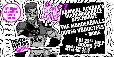 Admiral Ackbars Dishonourable Discharge + The Murderballs + Udder Ubductees tickets