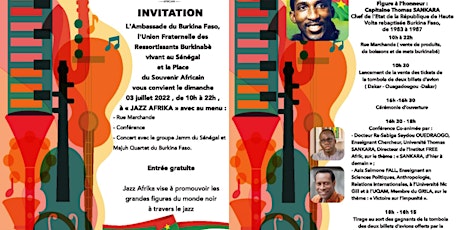 Journée JAZZ Afrika - Conférence sur Thomas Sankara (Jazz Afrika Day) billets
