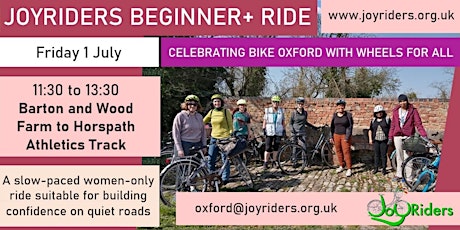 Beginner+ Ride: Barton and Wood Farm to Horspath Athletics Track and back tickets