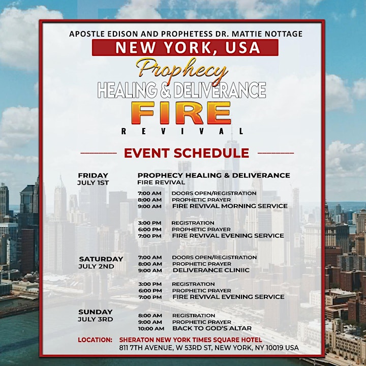 PROPHECY, HEALING  DELIVERANCE FIRE REVIVAL  NEW YORK, NEW YORK USA image