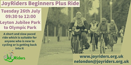 JoyRiders Beginners Plus  Ride Leyton Jubilee to Olympic Park tickets
