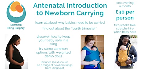 Antenatal Introduction to Newborn Carrying, Tuesday May 16th 7.30pm primary image