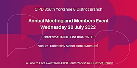 CIPD South Yorkshire Branch Annual Meeting and Members Event primary image