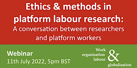 Researching platform workers: ethical and methodological challenges tickets