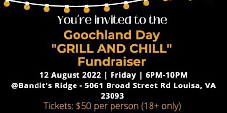 Grill & Chill at Bandits Ridge to benefit the Goochland Day Foundation tickets
