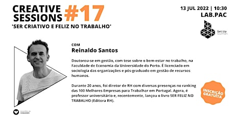 #17 Creative Sessions Com Reinaldo Sousa bilhetes