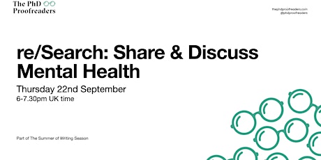 re/SEARCH - Share & Discuss Mental Health (September 2022) tickets