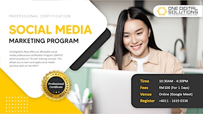 Professional Certification Social Media Marketing Training Program tickets