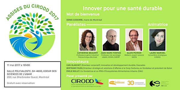Inscrivez-vous | Innover pour une santé durable | 11 mai 2017 à 18h