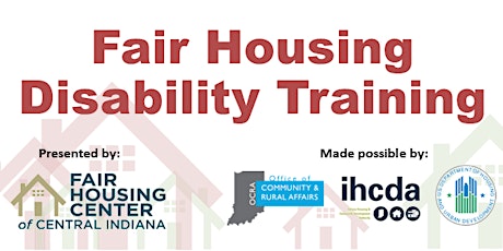 FHCCI Fair Housing Disability (virtual) Workshop