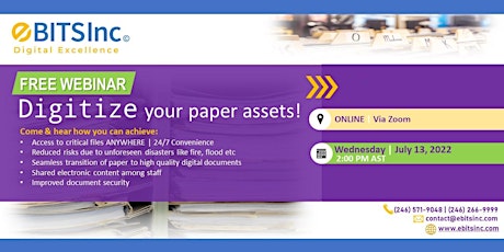 Webinar: Digitize your paper assets! tickets