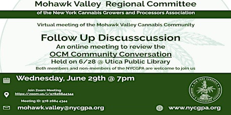 NYCGPA MV Region Virtual Round-Up Discussing OCM Cannabis Conversations tickets