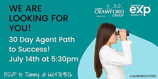30-day agent path to success with Tammy Crawford Group, eXp Realty