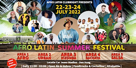 Afro Latin Summer Festival 2022 - 3 days - 5 area tickets