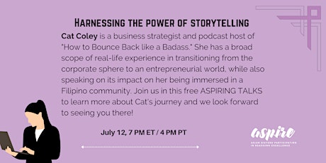 ASPIRING TALKS: Harnessing the Power of Storytelling with Cat Coley tickets