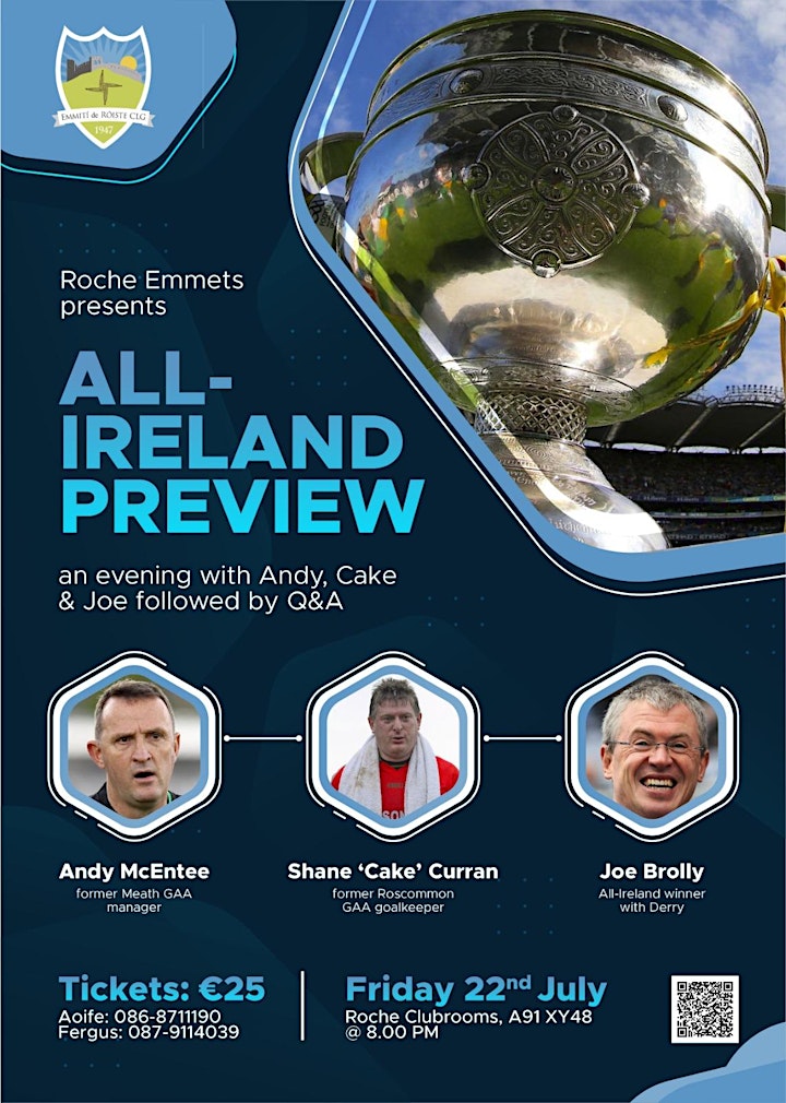 All-Ireland Preview Evening with Andy, Cake & Joe followed by Q&A image