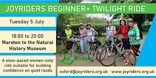 Beginner+ Twilight ride: Marston and North Oxford to the NHM and back