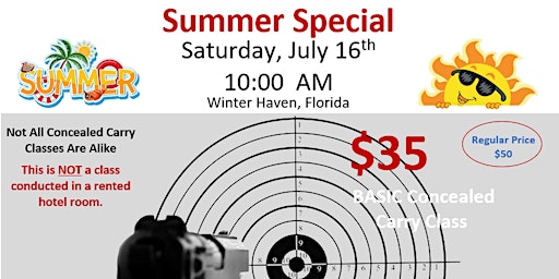 Concealed Carry Class  $35 - Basic, No Frills Concealed Carry Class