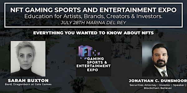 NFT  Gaming, Sports  Expo Afternoon Pass - Option to add NFT Expo -Morning