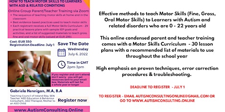 E-Course + SEN Curriculum - Teach Motor Skills to ASD Learners biglietti