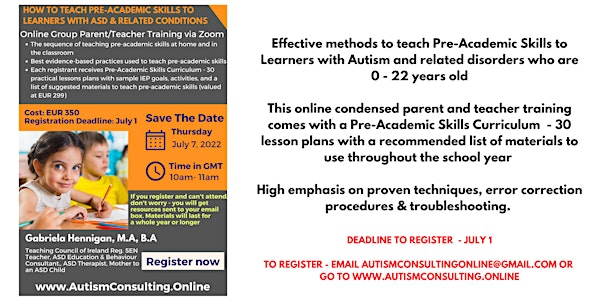E-Course + SEN Curriculum - Teach Pre-Academic Skills to ASD Learners