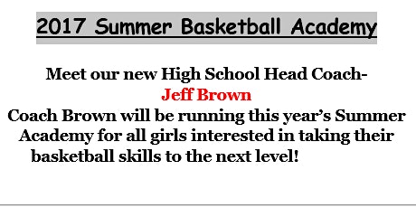2017 Summer Basketball Academy 4th-12th Graders primary image