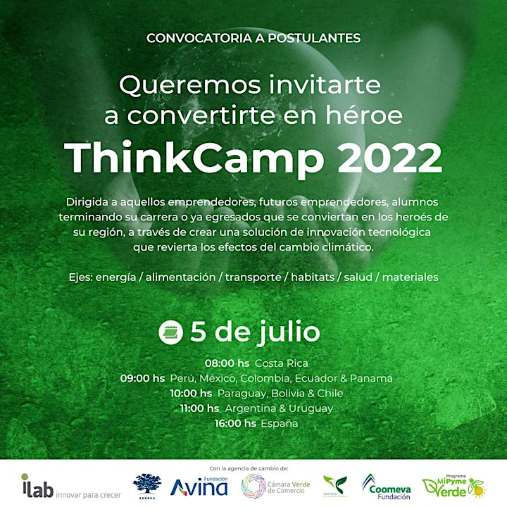 Imagen de Convocatoria al Programa ThinkCamp de iLab para Emprendimientos Climáticos