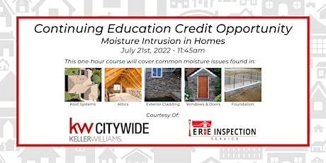 C.E. Credit Opportunity - Moisture Intrusion in Homes tickets
