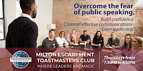 Milton Escarpment Toastmasters: Learn Public Speaking and Leadership Skills entradas