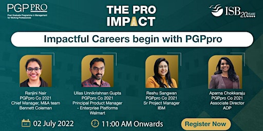 ISB PGPpro Alum Interaction: Impactful Careers begin here