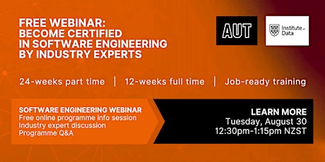 Webinar: New Zealand Software Engineering Info Session: 12:30pm NZST Aug 30