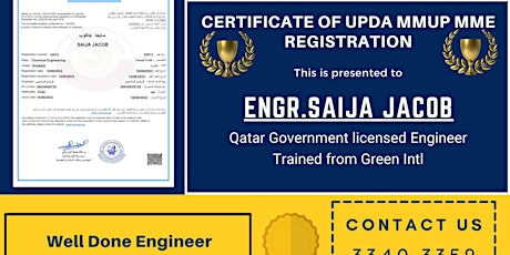 100% Success Guaranteed in Qatar UPDA Chemical Exam | Green International tickets