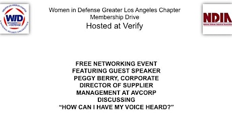 Hauptbild für Women in Defense Greater Los Angeles Chapter Networking Event
