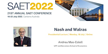 Nash and Walras - Andreu Mas-Colell (UPF and Barcelona School of Economics) tickets