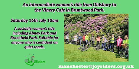 JoyRiders women's Intermediate ride from Didsbury to Bruntwood Park tickets