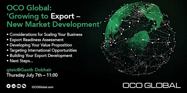 OCO Global  ‘Growing to Export - New Market Development’