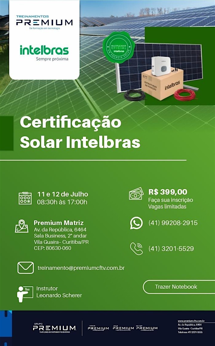 Imagem do evento Certificação solar da Intelbras